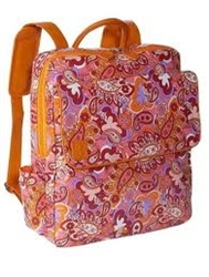 Kara B Metro Laptop Backpack Orange Paisley